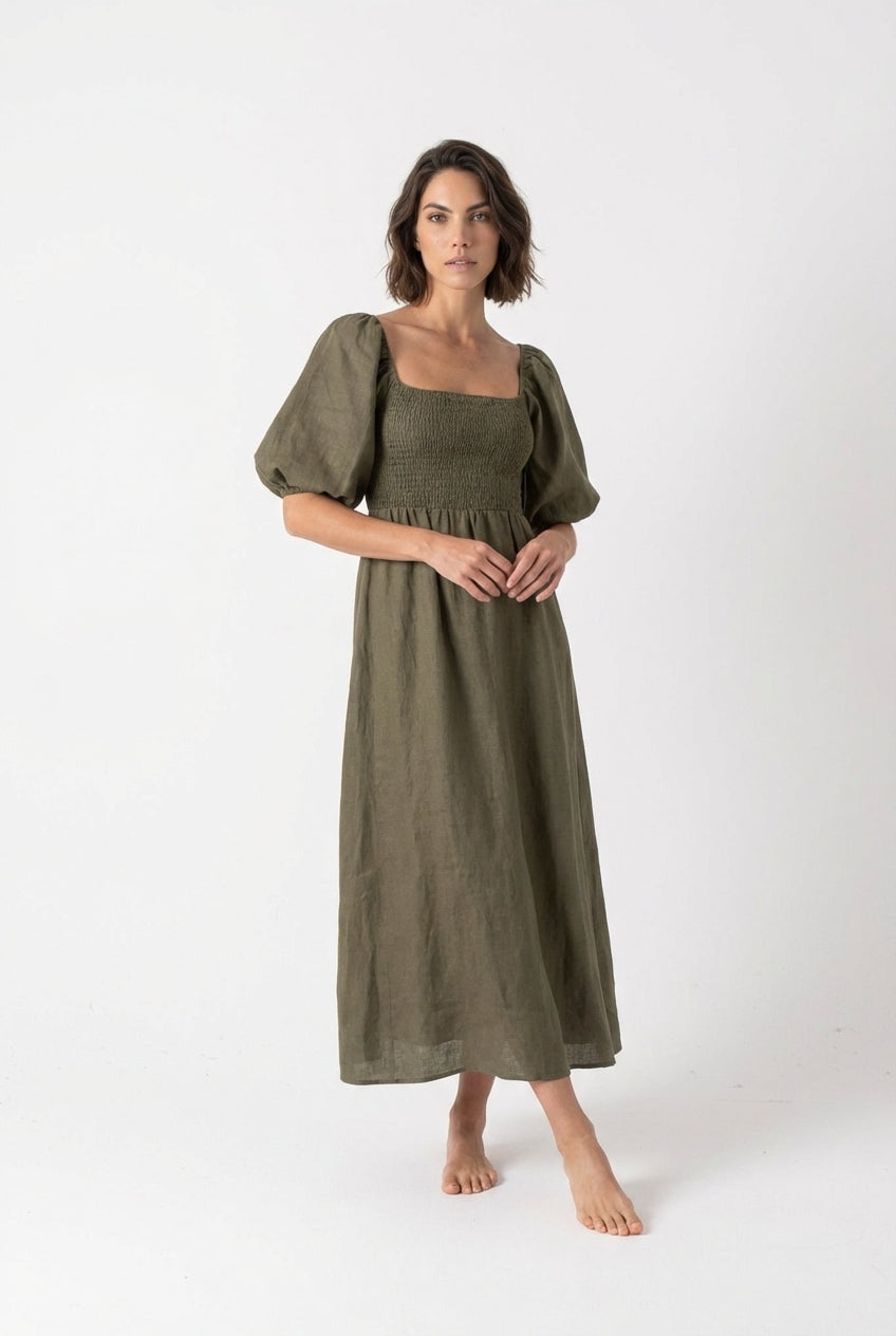 Agapi Maxi Dress Khaki Luxmii