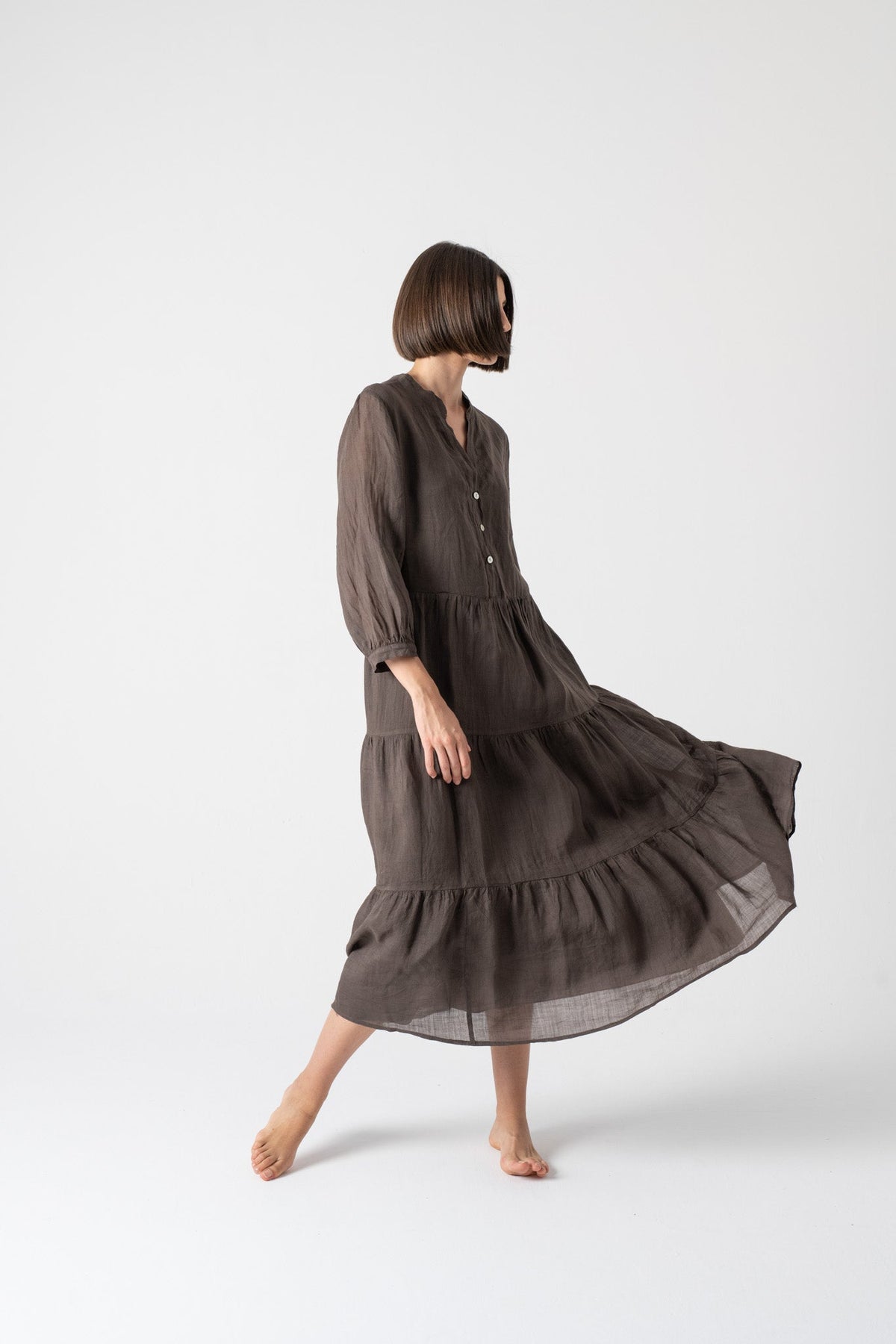 Altea Midi Dress Cocoa Luxmii