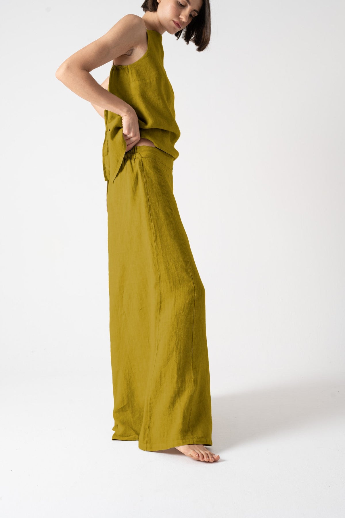 Bruno Palazzo Pant Antique Moss Luxmii