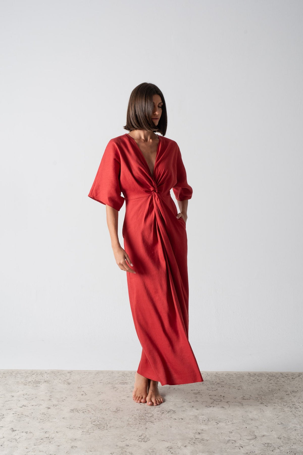 Dune Maxi Dress Terracotta Red Luxmii