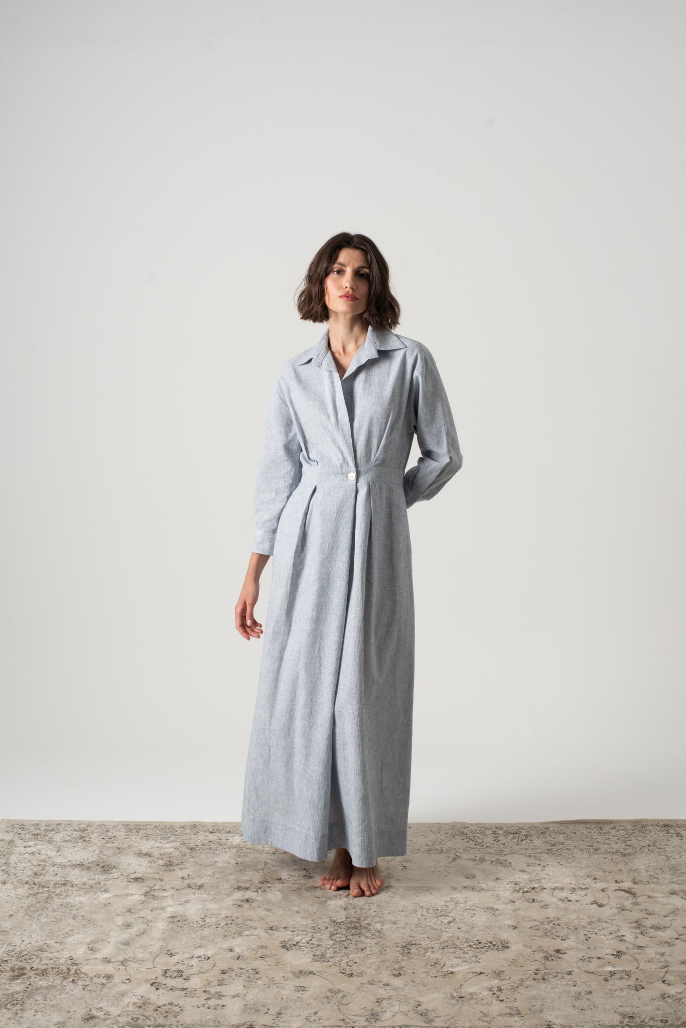 Halvar Maxi Dress French Blue Stripe Luxmii