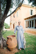Halvar Maxi Dress French Blue Stripe Luxmii