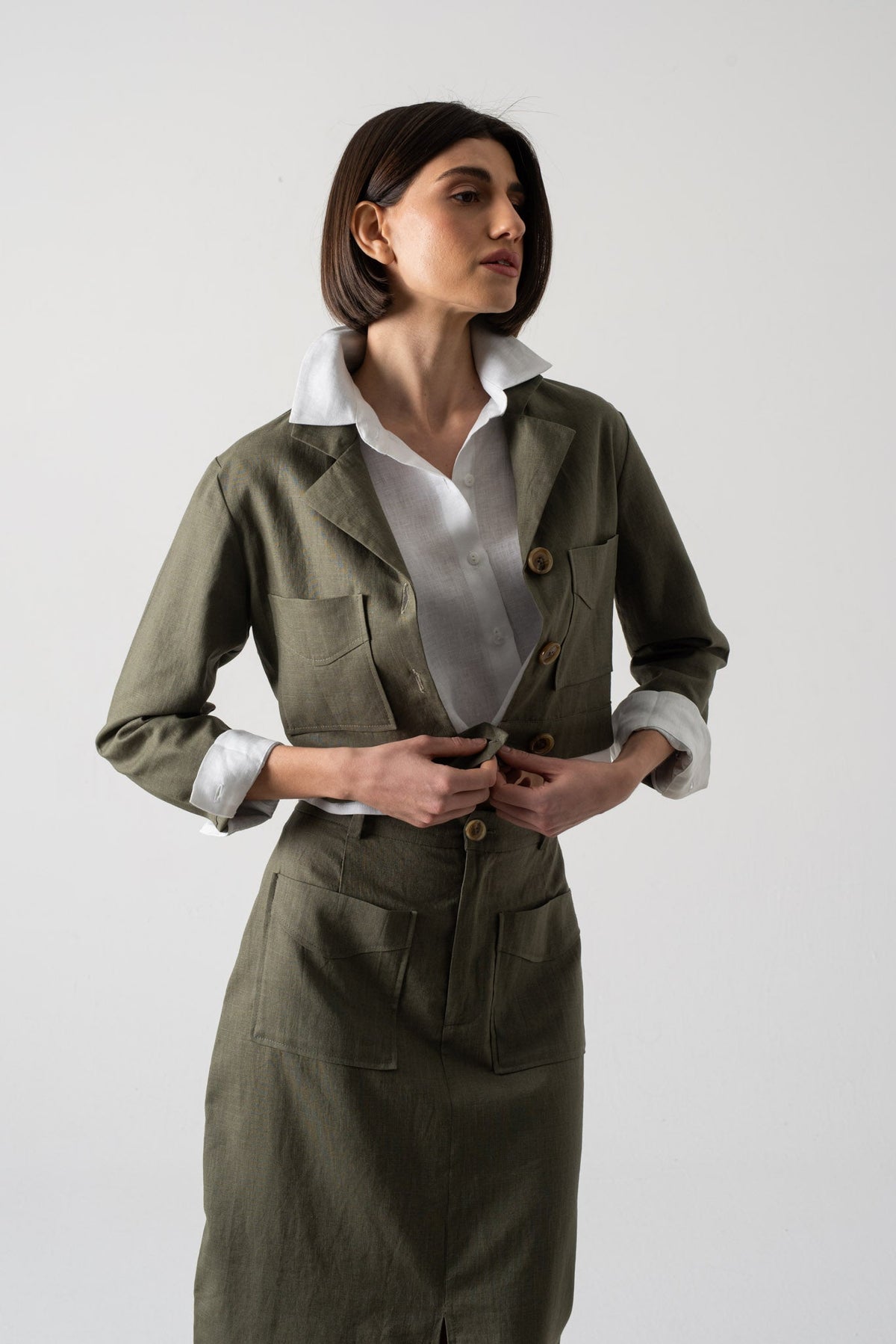 Lior Shirt Jacket Khaki Luxmii