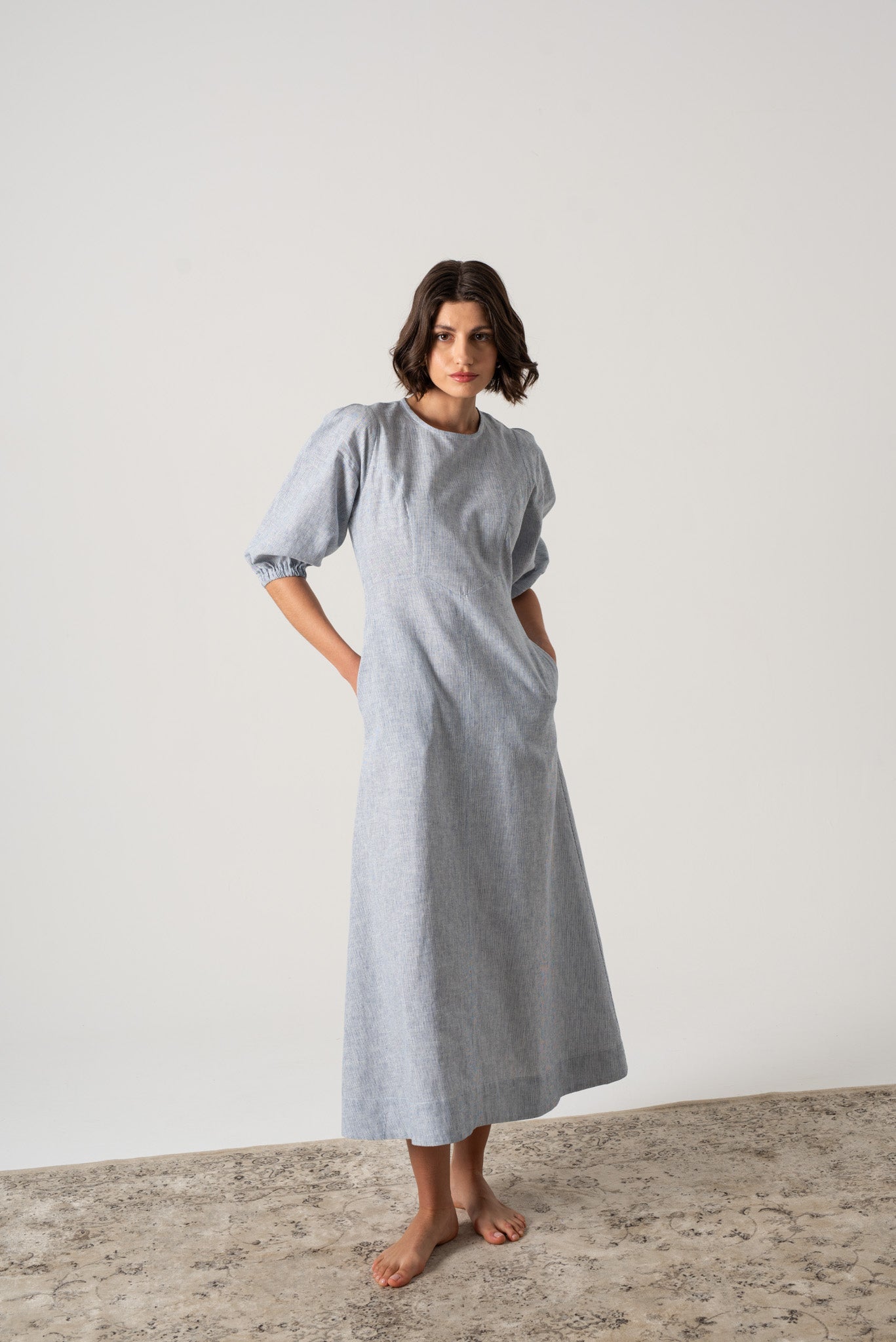 Vali Maxi Dress French Blue Stripe Luxmii
