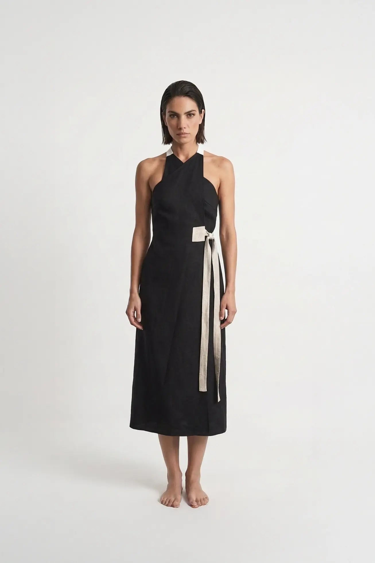 Zulu Wrap Dress in Black Luxmii