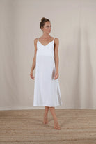 Basique Linen Slip Dress White Luxmii