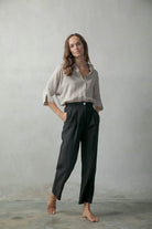 Il Ragazzo Linen Boyfriend Shirt Oatmeal - Luxmii
