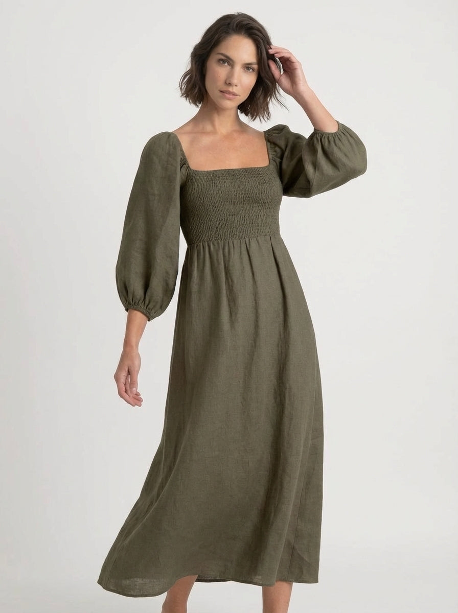 Agapi Maxi Dress Khaki Luxmii