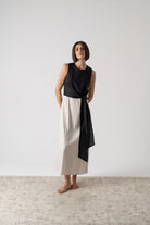 Amal Wrap Dress Black and Natural Luxmii