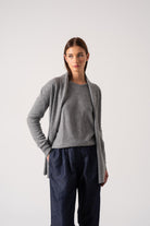 Aurea Cashmere Cardigan Mélange Grey Luxmii