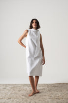 Axel Linen Tie Dress White Luxmii