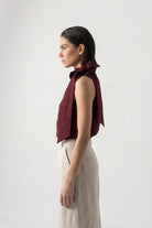 Axel Tie Top Wine Luxmii