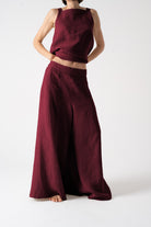 Bruno Palazzo Pant Wine Luxmii