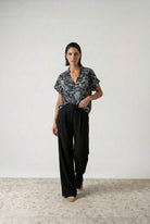 Collo Alto Top Najeon Print Luxmii