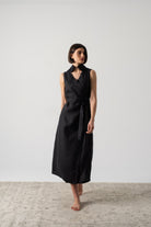 Cora Wrap Dress Black Luxmii