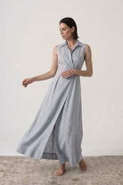 Dante Maxi Dress French Blue Stripe Luxmii