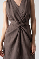 Dress 3 in Ramie brown Luxmii