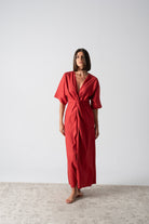 Dune Maxi Dress Terracotta Red Luxmii