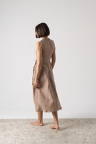 Eda Midi Wrap Dress Mocha Taupe Luxmii