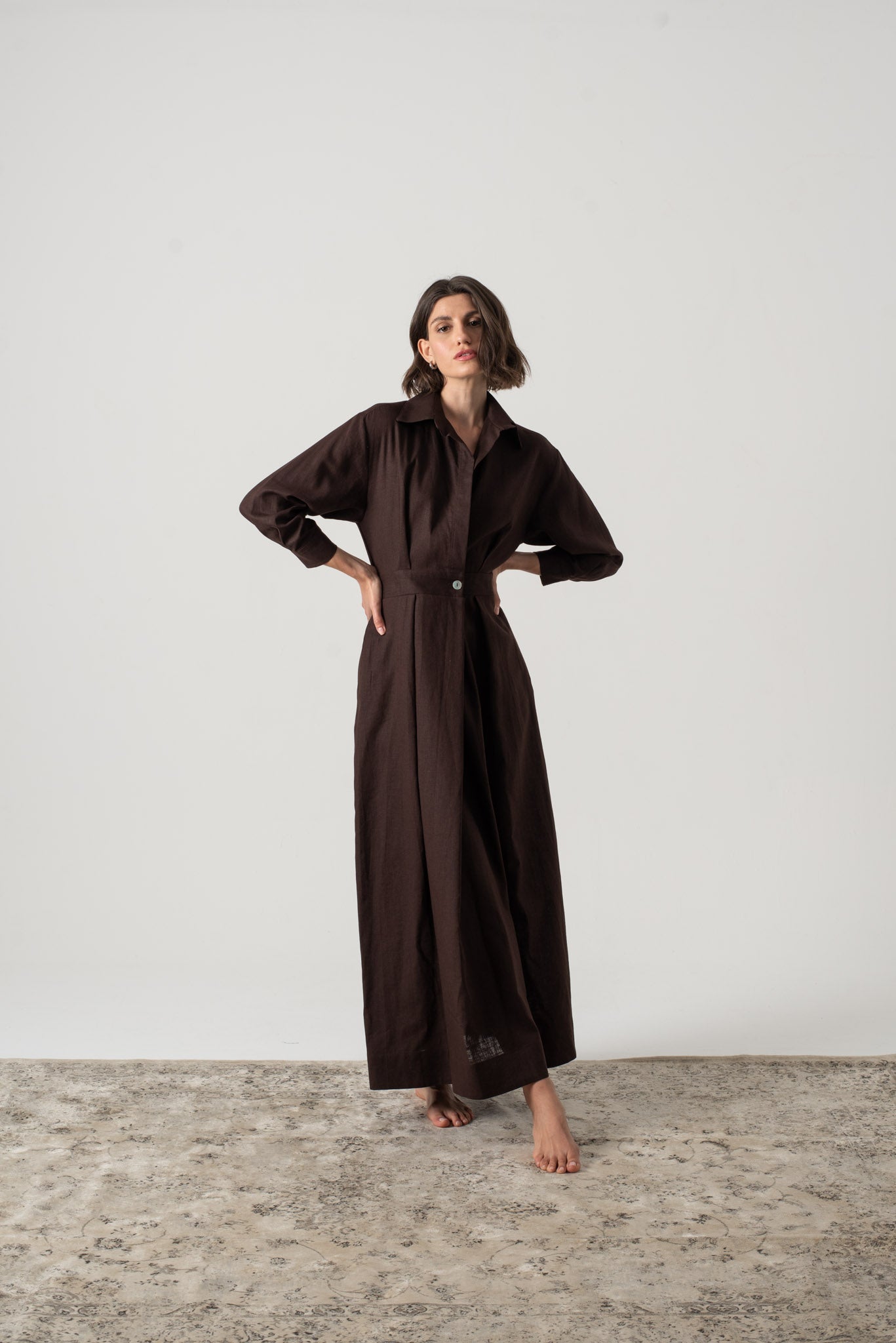 Halvar Maxi Dress Brown Espresso Luxmii