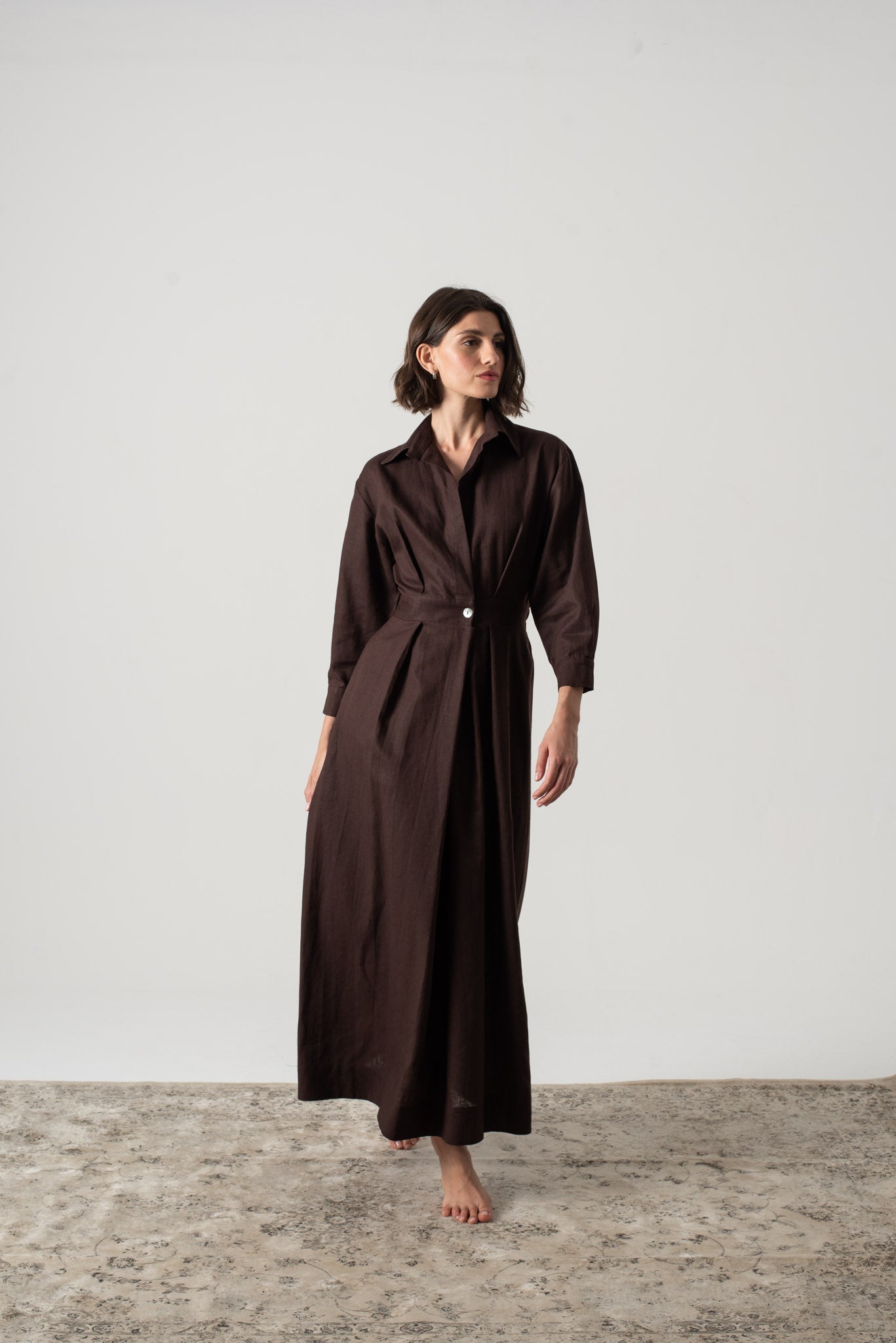 Halvar Maxi Dress Brown Espresso Luxmii