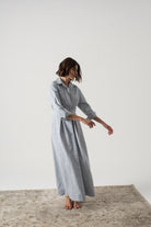 Halvar Maxi Dress French Blue Stripe Luxmii