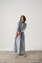 Halvar Maxi Dress French Blue Stripe Luxmii