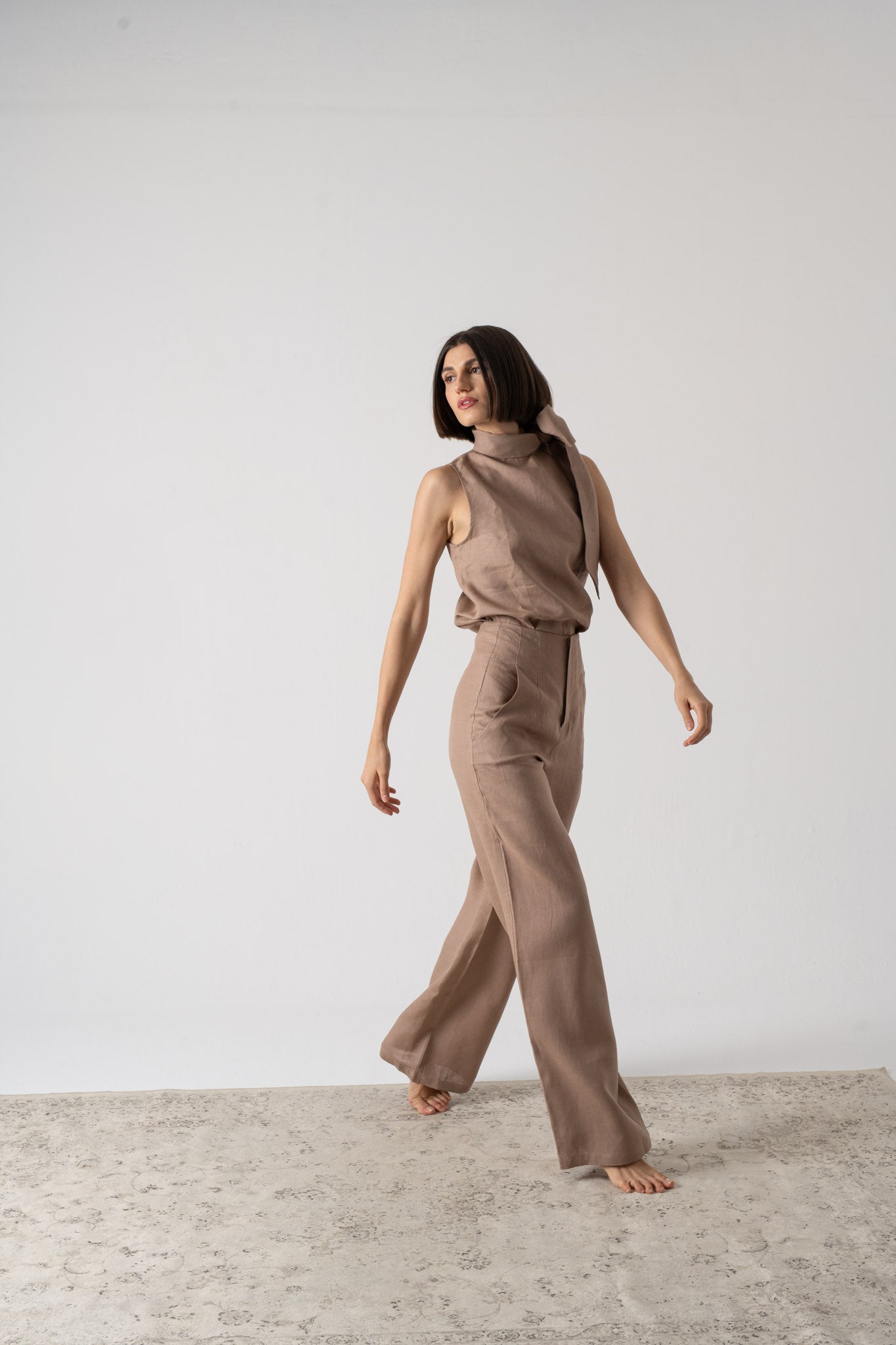 Hanne Trouser Mocha-Taupe Luxmii