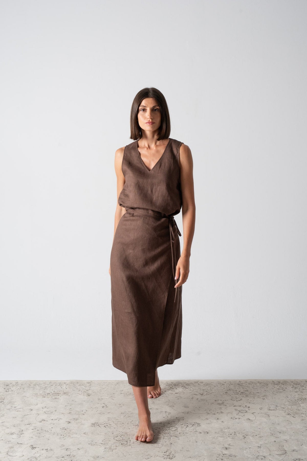 Isadora Wrap Dress Cocoa Luxmii