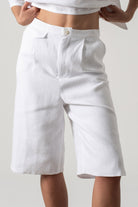 Jager Bermuda Linen Shorts White Luxmii