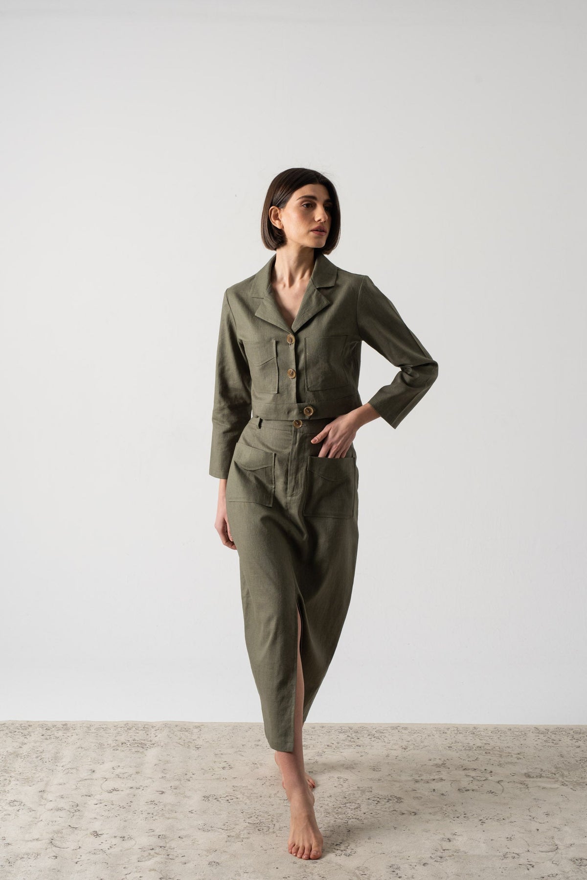 Lior Shirt Jacket Khaki Luxmii