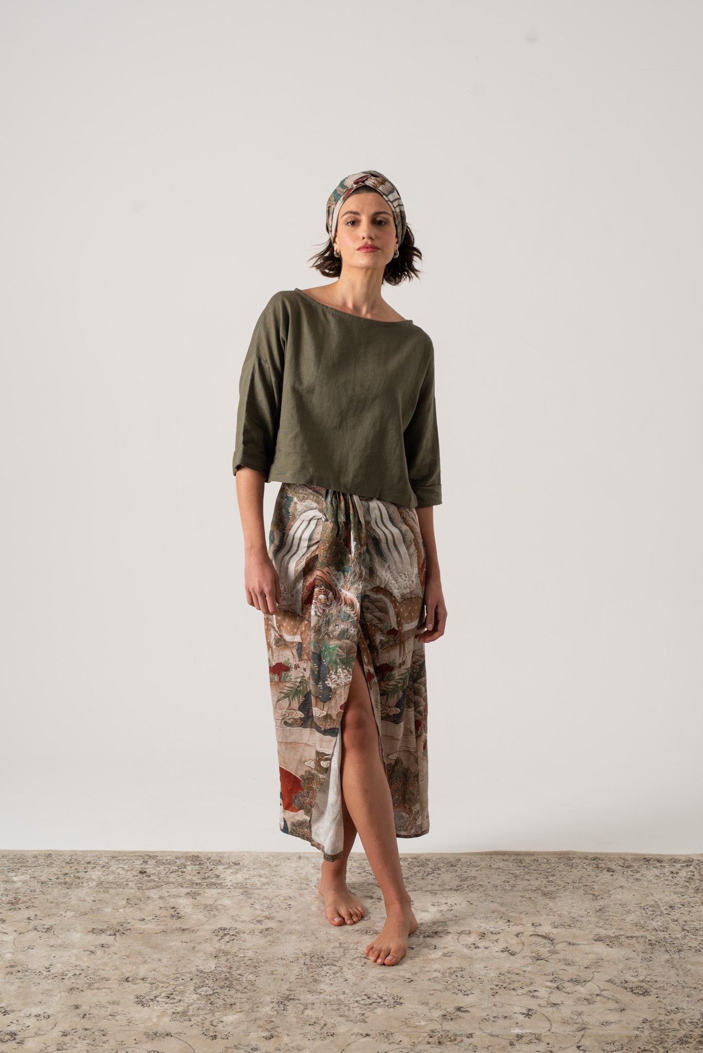 Maeum Linen Wrap Skirt Luxmii