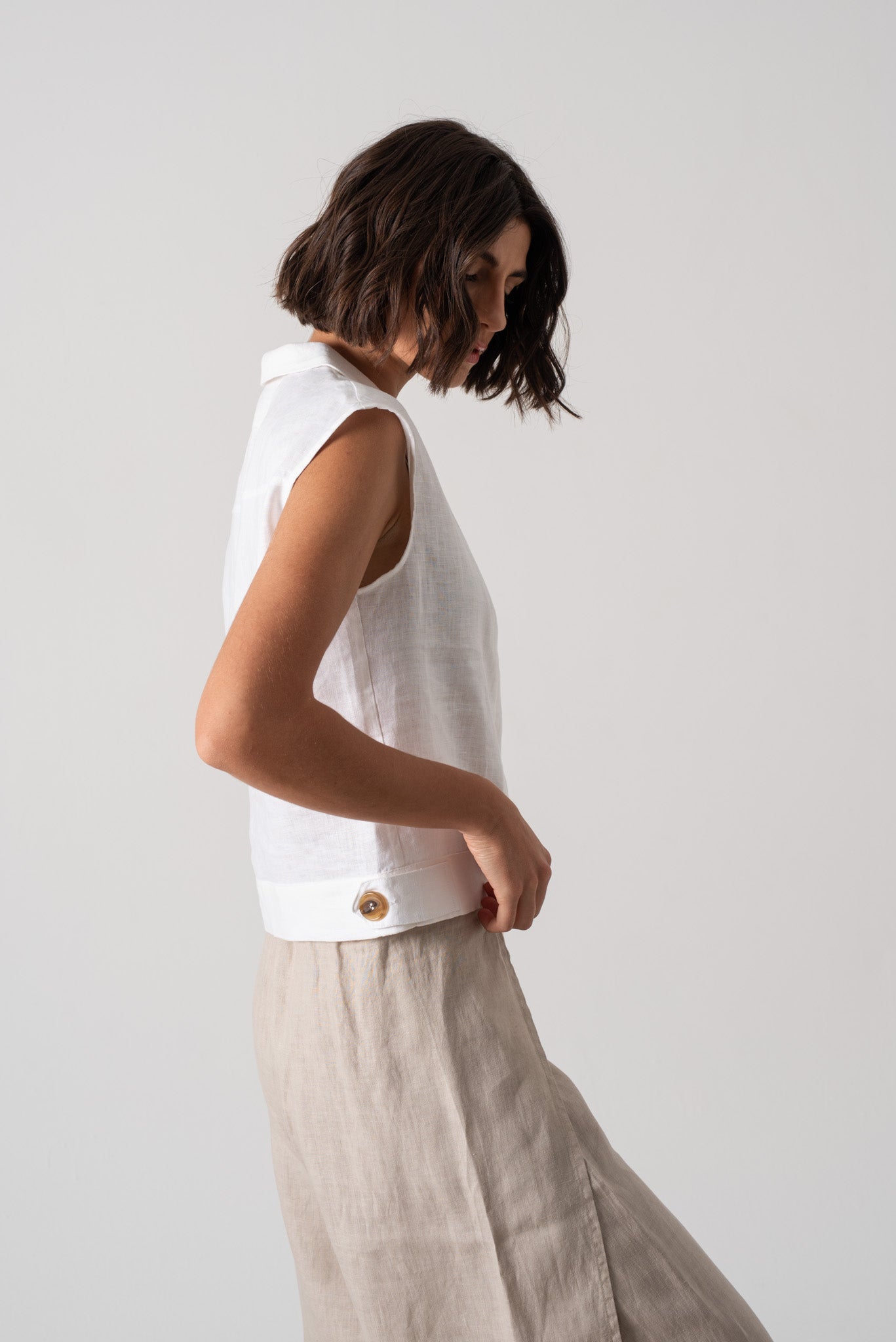 Nuvola Linen Top White Luxmii