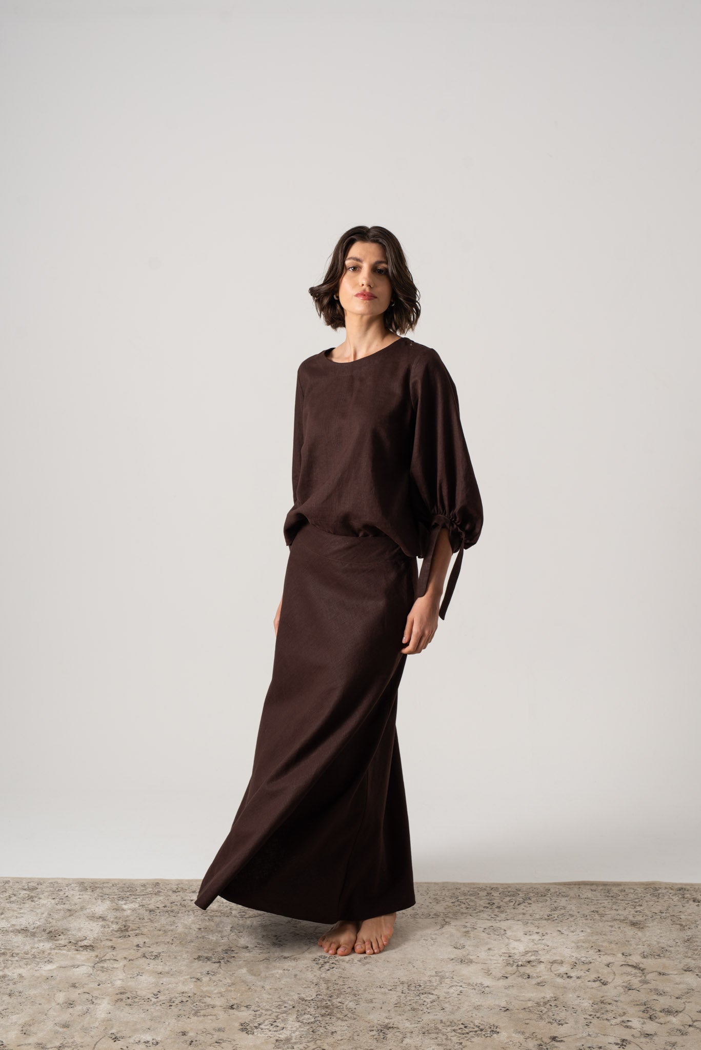 Olen Maxi Skirt Brown Espresso Luxmii