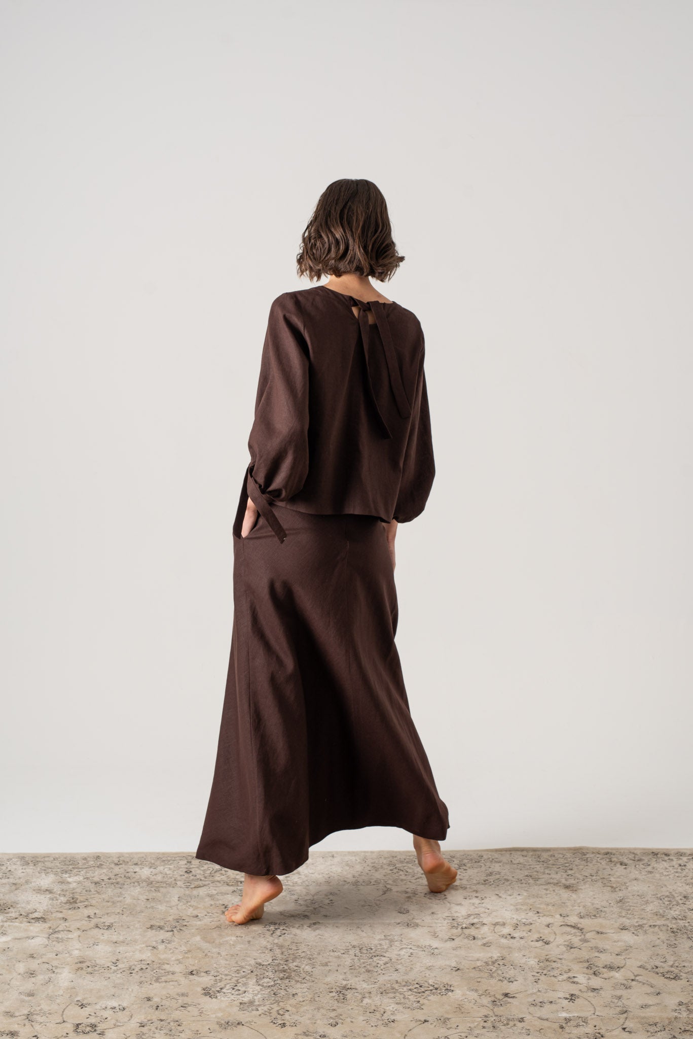 Olen Maxi Skirt Brown Espresso Luxmii