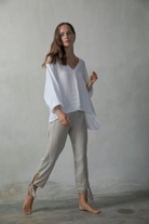 Relaxed Pallocino Top White & Black Luxmii