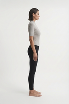 Ribbed Entonnoir Top in Pebble Grey Luxmii