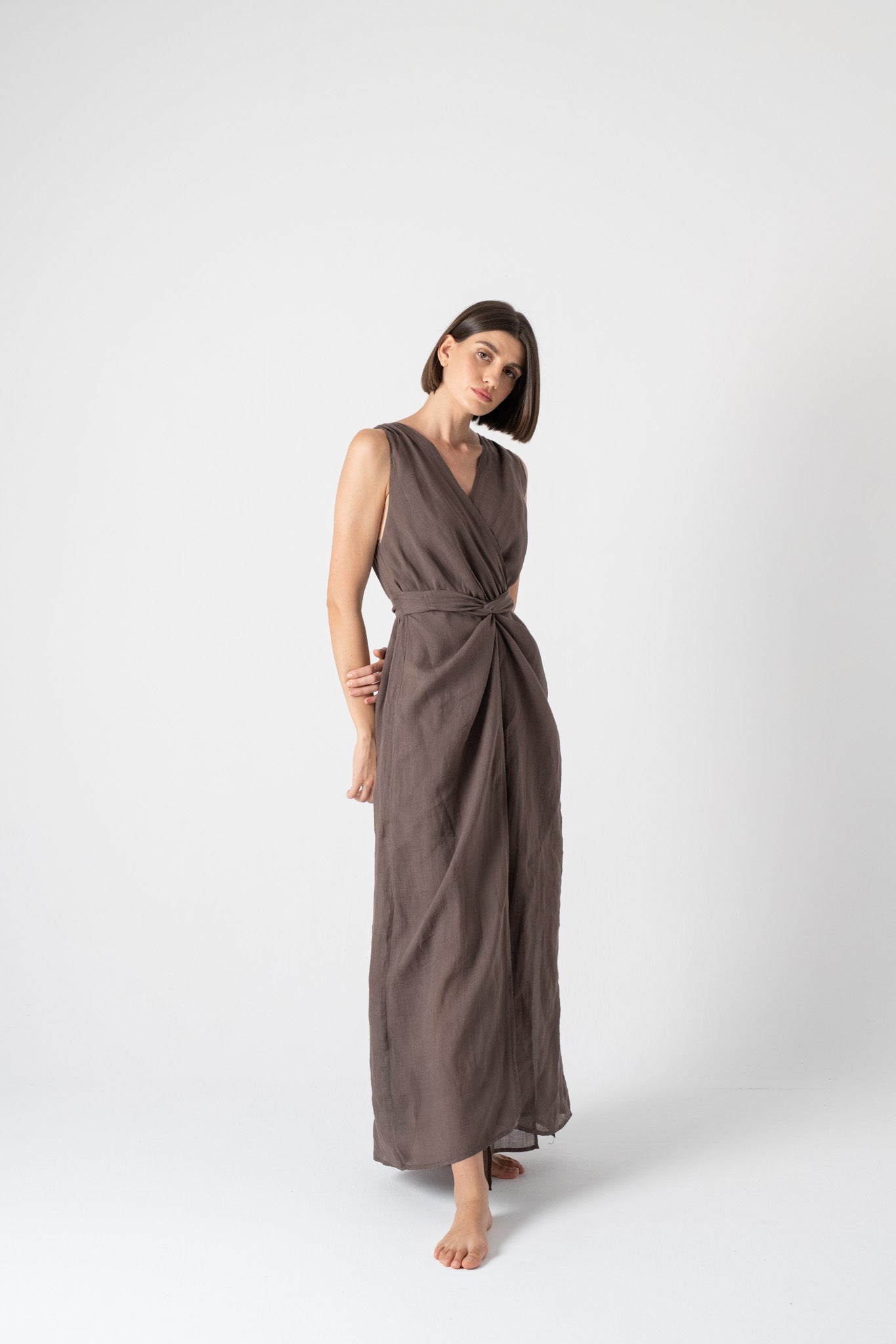 Serpente Wrap Dress Cocoa Luxmii