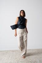 Vaeli Scarf Top Navy Luxmii