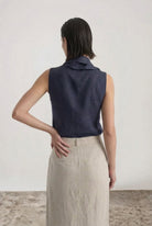 Vaeli Scarf Top Navy Luxmii