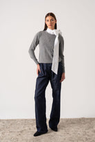 Velare Crewneck Cashmere Sweater Mélange Grey Luxmii