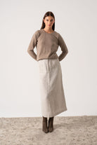 Velare Crewneck Cashmere Sweater Taupe Luxmii