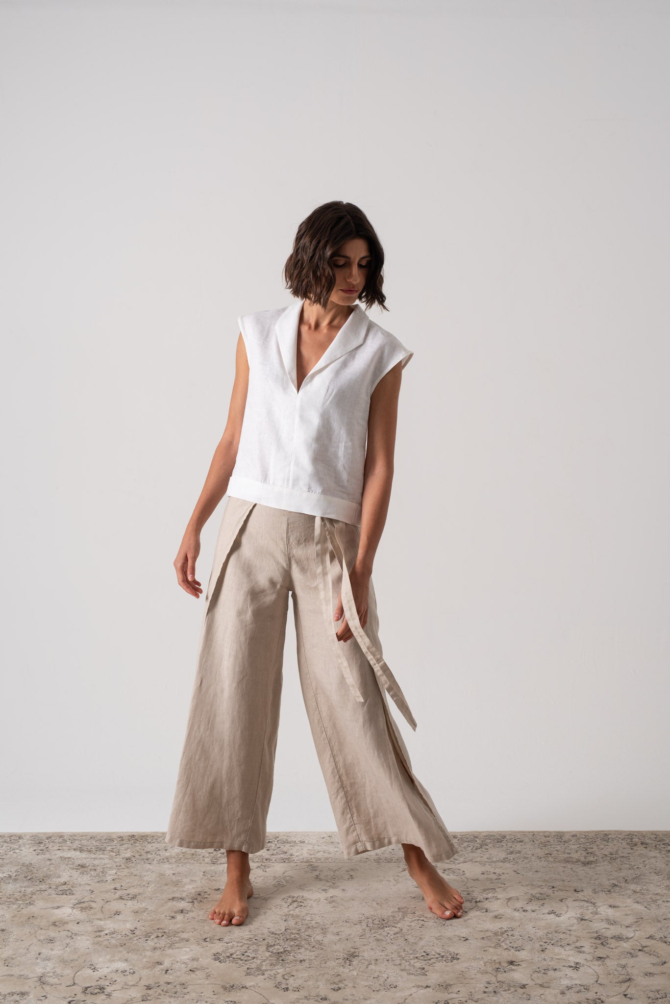 Zakai Wrap Pant Oatmeal - LUXMII