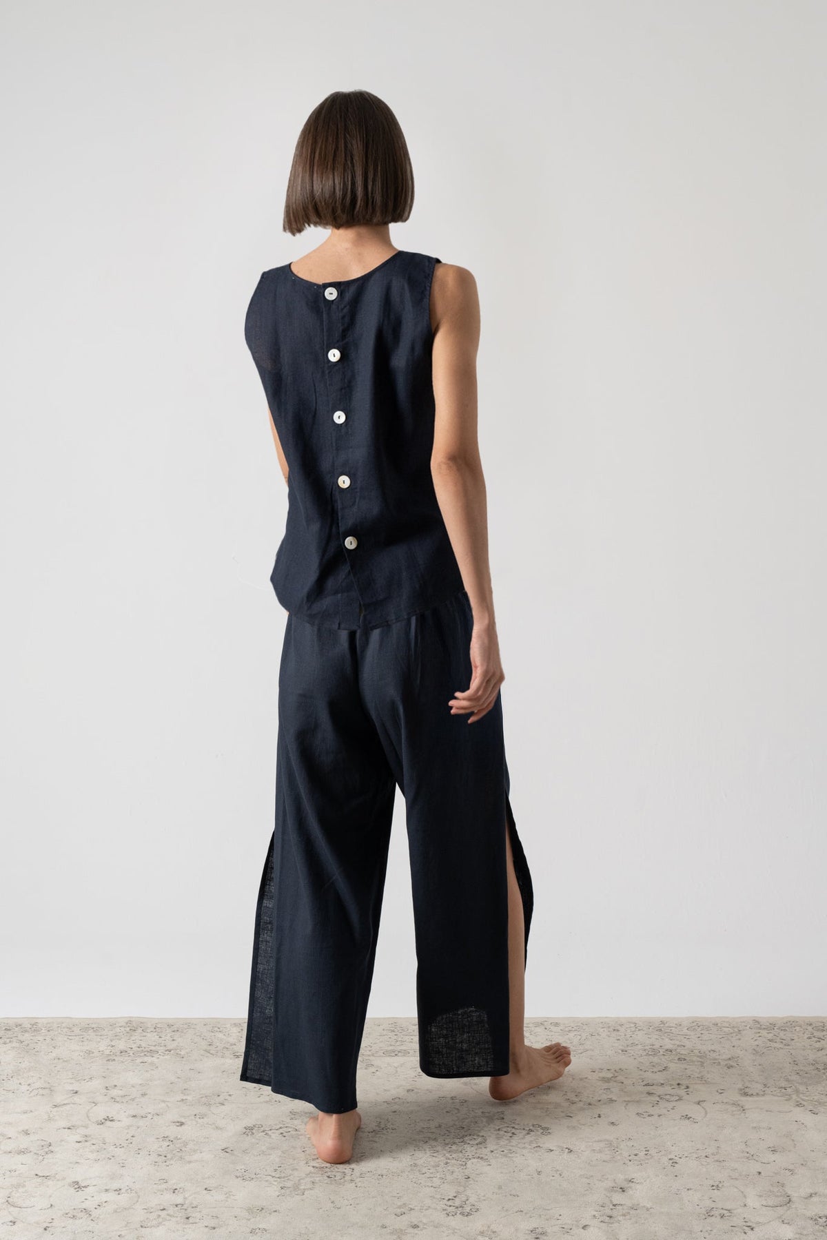 Zakai Wrap Pant Navy Luxmii