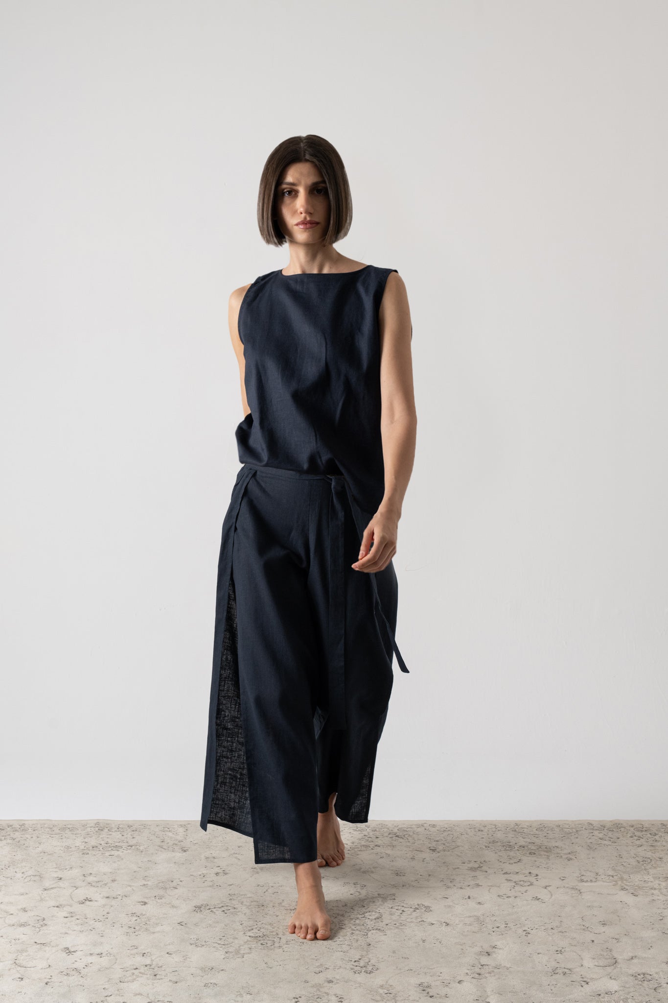 Zakai Wrap Pant Navy Luxmii