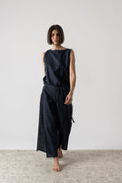 Zakai Wrap Pant Navy Luxmii