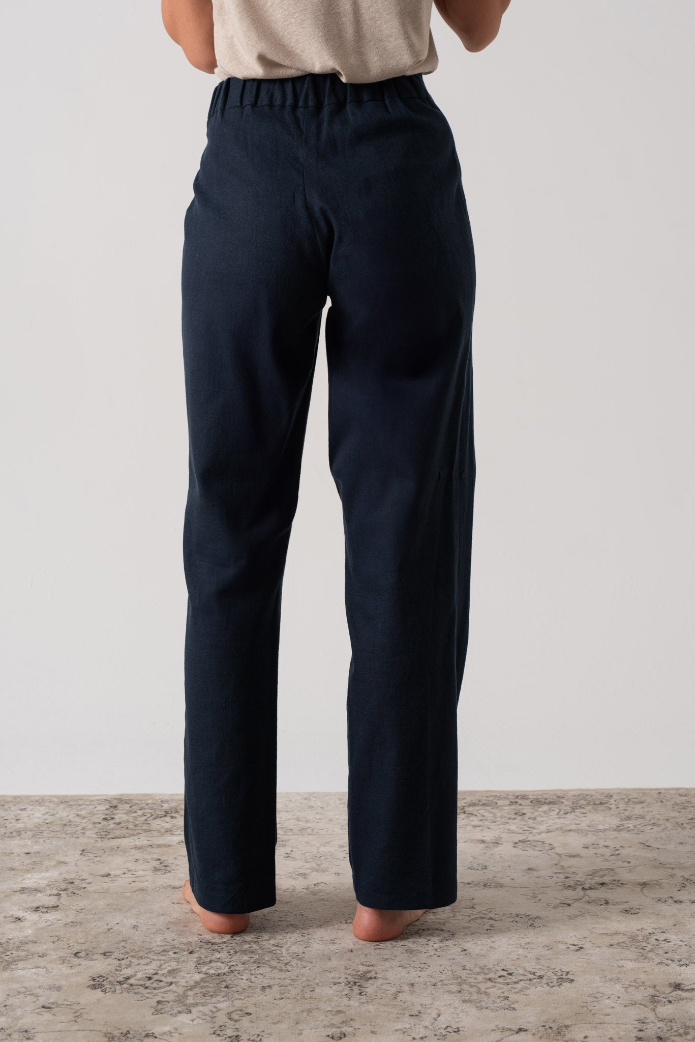 Zephyr Linen Wrap Pant in Navy Luxmii