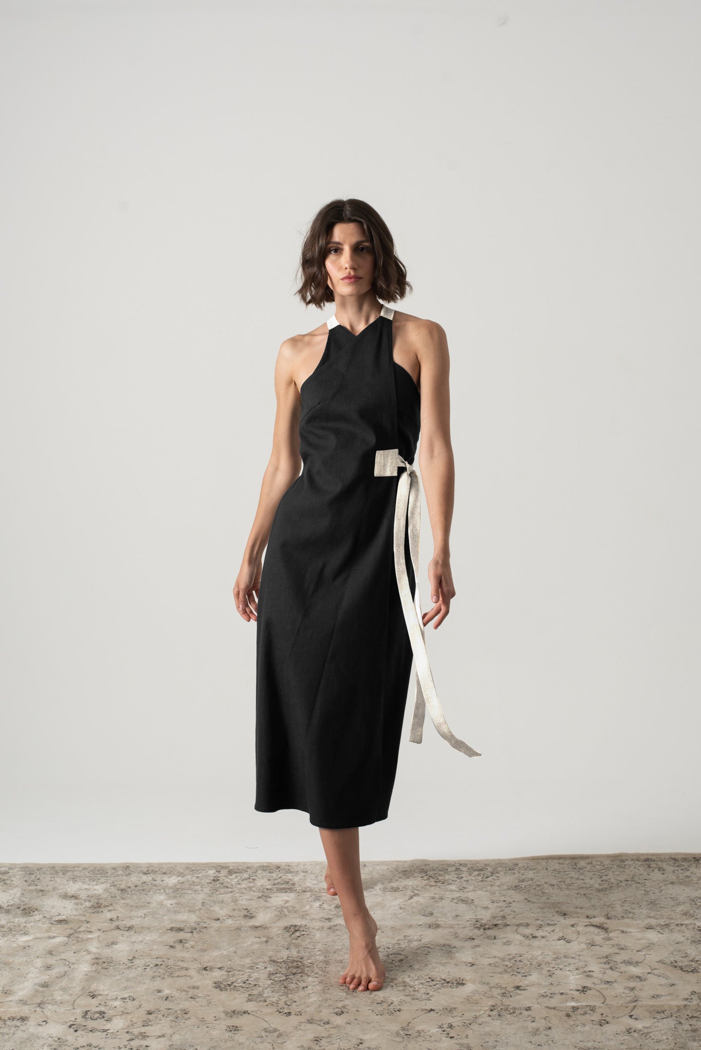 Zulu Wrap Dress in Black Luxmii