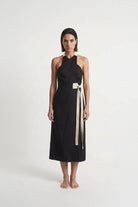 Zulu Wrap Dress in Black Luxmii