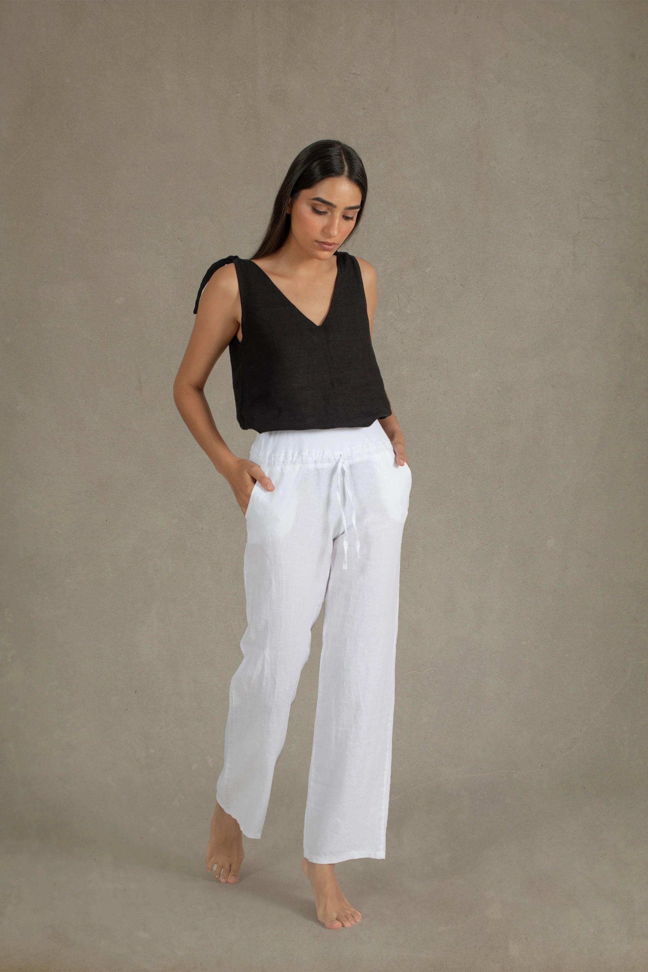 Giorno Linen Pant White Luxmii